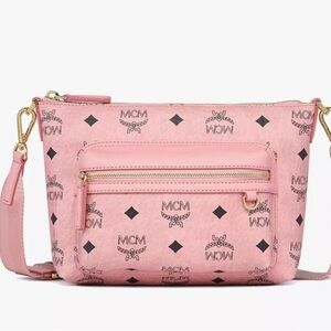 MCM Aren Crossbody In Visetos Soft Pink Crossbody Bag